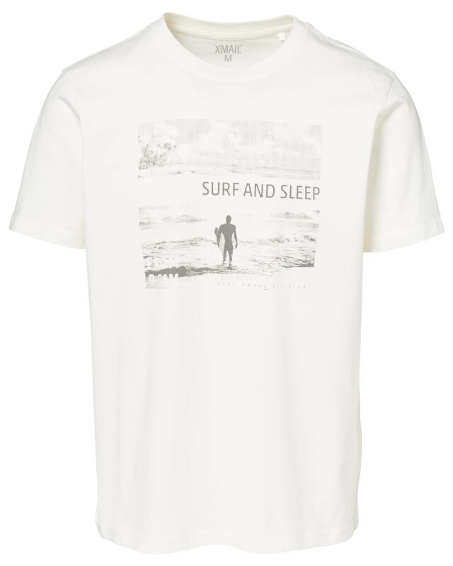T-shirt surf homme, blanc cassé (KiK T-Shirt Surfing (offwhite)) — KiK, produit allemand authentique au Maroc