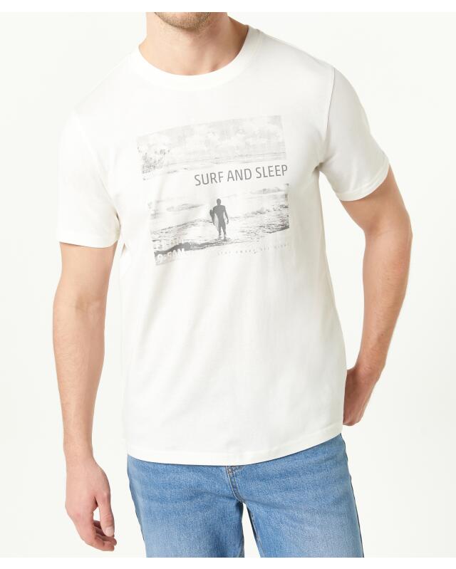 T-shirt surf homme, blanc cassé (KiK T-Shirt Surfing (offwhite)) — KiK, produit allemand authentique au Maroc