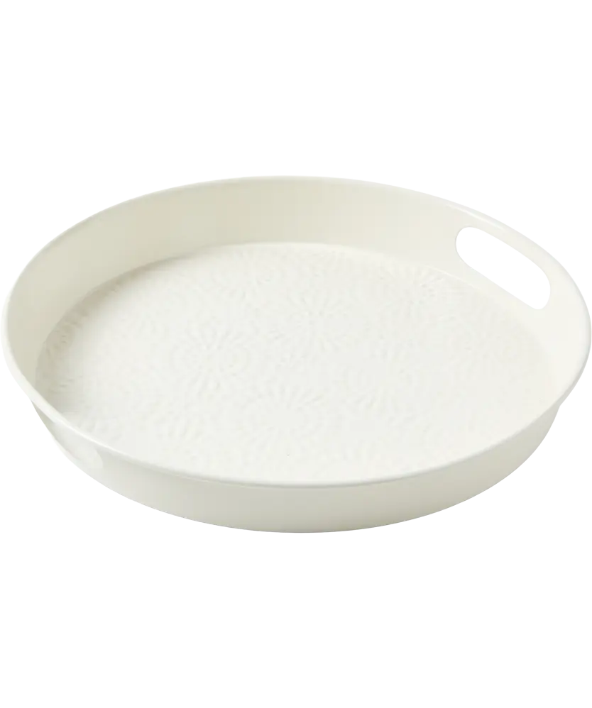 Dekotablett mit Prägemuster, creme