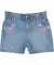 Kinder denim shorts met borduursel denimblauw