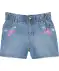 Kinder denim shorts met borduursel denimblauw