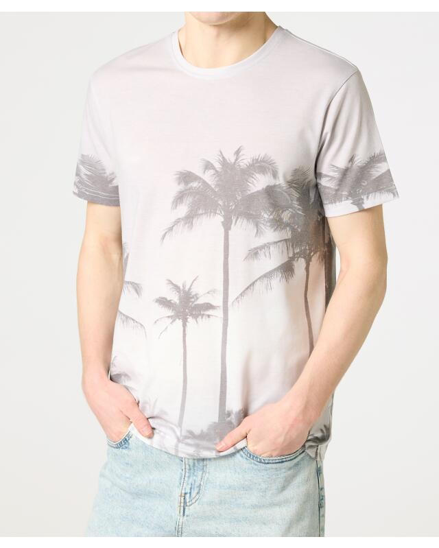 تيشيرت بنقشة النخيل للرجال، أبيض (KiK T-Shirt mit Palmen (weiß)) — KiK, منتج ألماني أصلي في المغرب