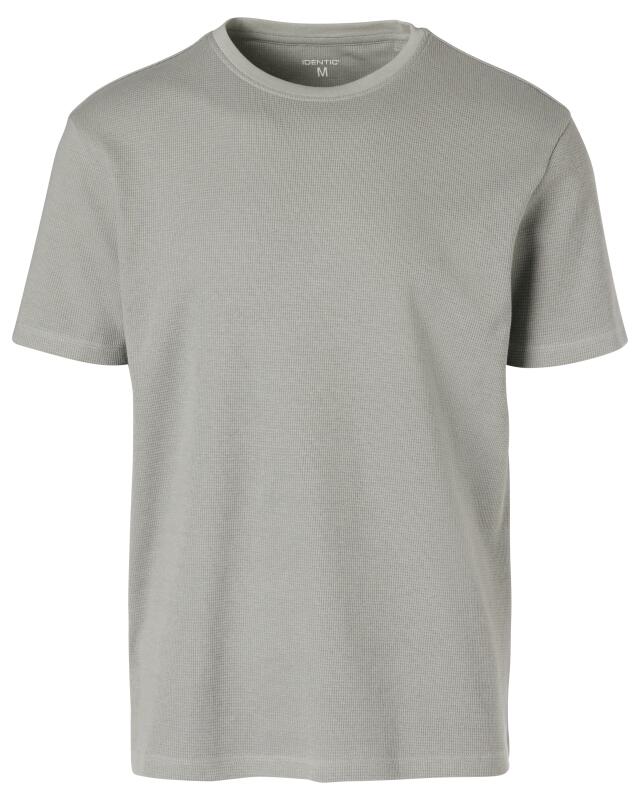 Waffle-texture T-shirt for men, grey (KiK T-Shirt mit Waffelstruktur (grau)) — KiK, authentic German product in Morocco