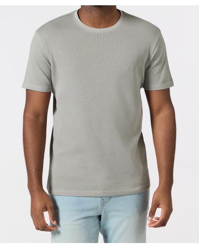 Waffle-texture T-shirt for men, grey (KiK T-Shirt mit Waffelstruktur (grau)) — KiK, authentic German product in Morocco