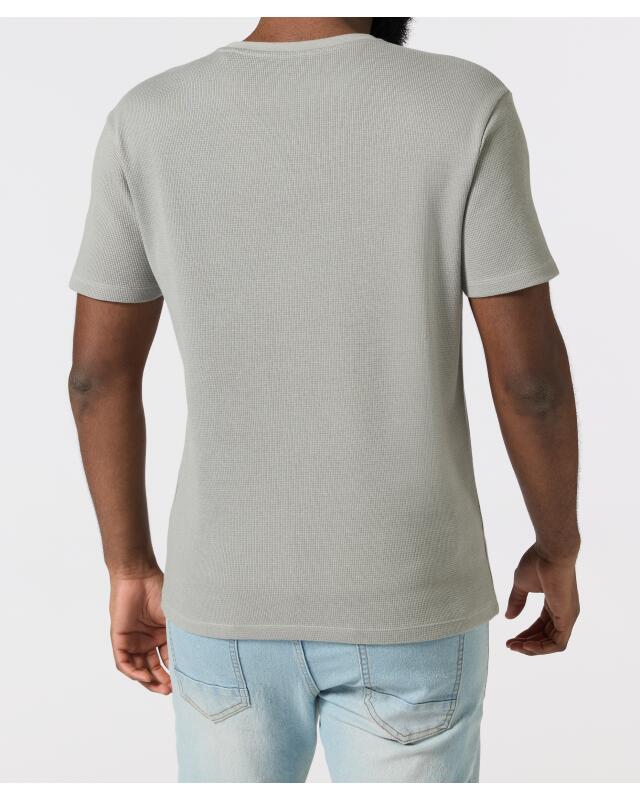 Waffle-texture T-shirt for men, grey (KiK T-Shirt mit Waffelstruktur (grau)) — KiK, authentic German product in Morocco