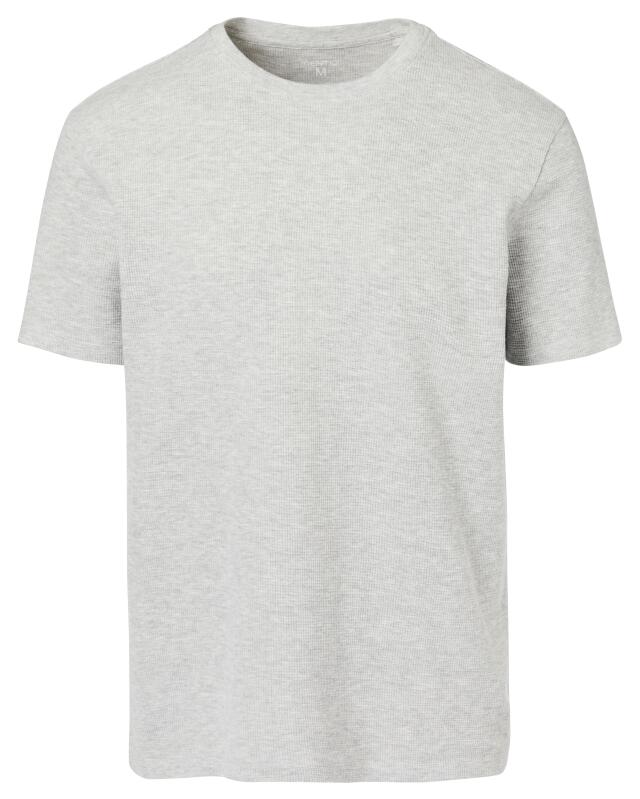 تيشيرت بنسيج الوافل للرجال، رمادي مبرقش (KiK T-Shirt mit Waffelstruktur (grau melange)) — KiK, منتج ألماني أصلي في المغرب