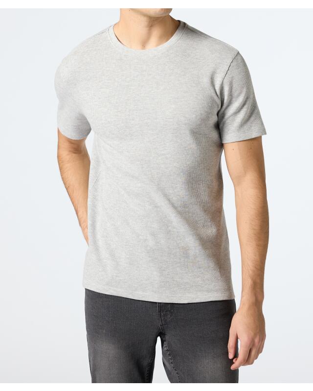تيشيرت بنسيج الوافل للرجال، رمادي مبرقش (KiK T-Shirt mit Waffelstruktur (grau melange)) — KiK, منتج ألماني أصلي في المغرب