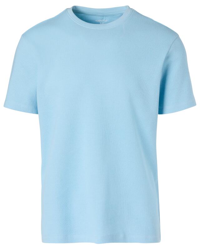 Waffle-texture T-shirt for men, light blue (KiK T-Shirt mit Waffelstruktur (hellblau)) — KiK, authentic German product in Morocco