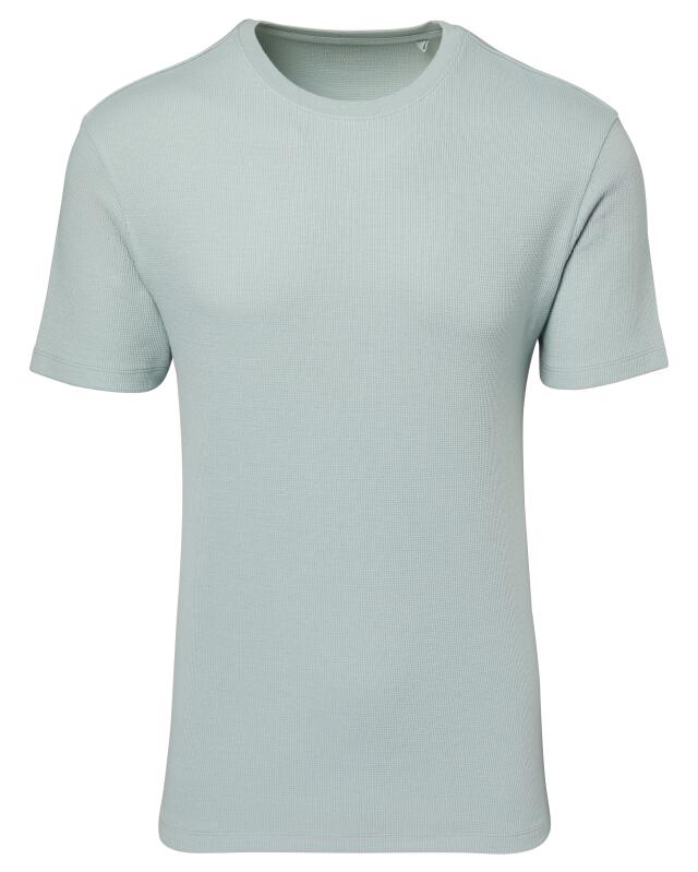 Waffle-texture T-shirt for men, light green (KiK T-Shirt mit Waffelstruktur (hellgrün)) — KiK, authentic German product in Morocco