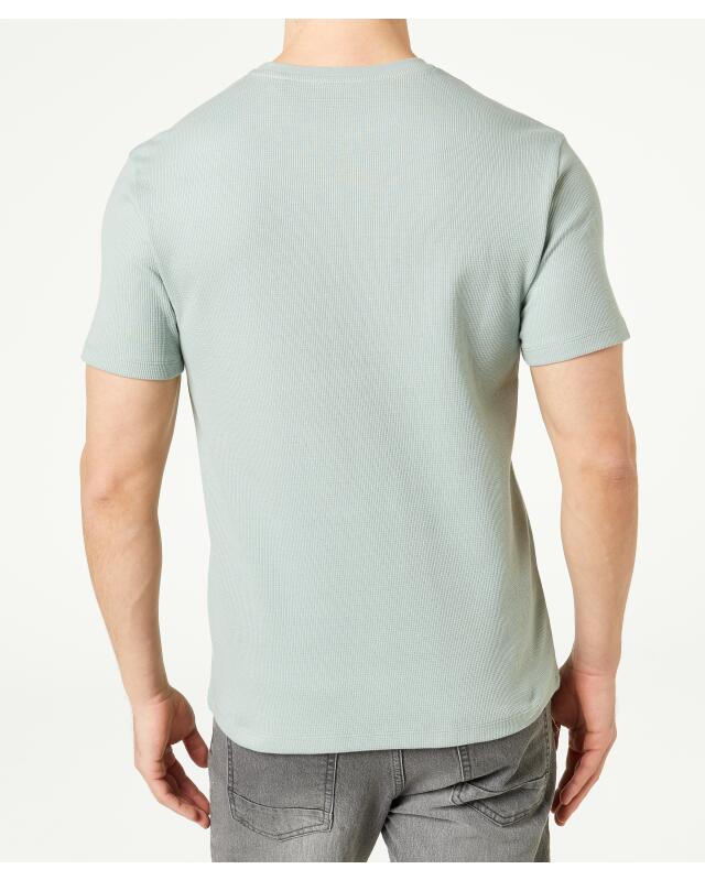 Waffle-texture T-shirt for men, light green (KiK T-Shirt mit Waffelstruktur (hellgrün)) — KiK, authentic German product in Morocco