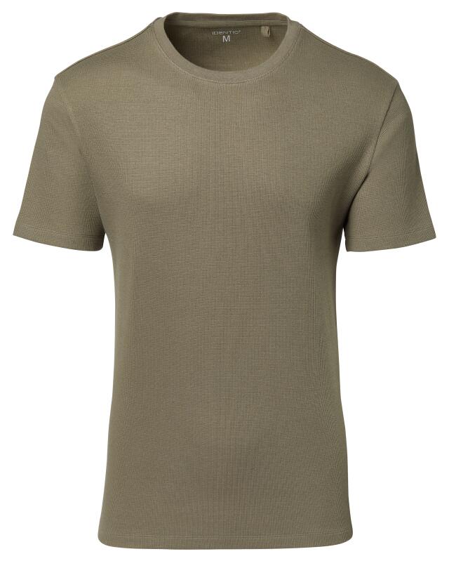 T-shirt effet gaufré homme, kaki (KiK T-Shirt mit Waffelstruktur (Khaki)) — KiK, produit allemand authentique au Maroc