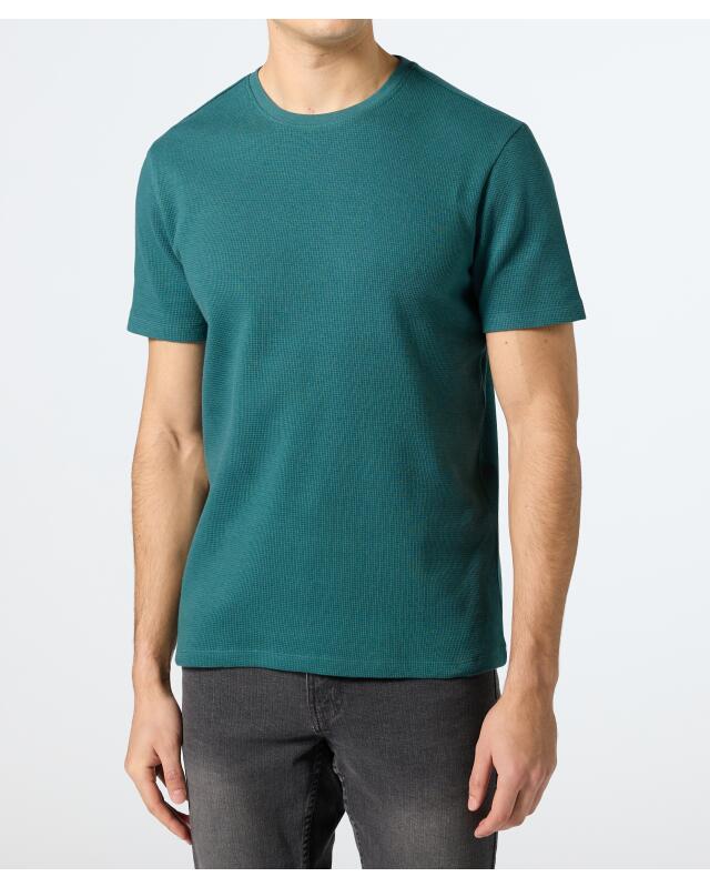 T-shirt effet gaufré homme, vert sapin (KiK T-Shirt mit Waffelstruktur (tanne)) — KiK, produit allemand authentique au Maroc