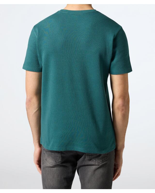 T-shirt effet gaufré homme, vert sapin (KiK T-Shirt mit Waffelstruktur (tanne)) — KiK, produit allemand authentique au Maroc