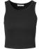 Geripptes Crop-Top schwarz