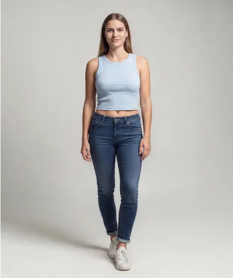 Geripptes Crop-Top