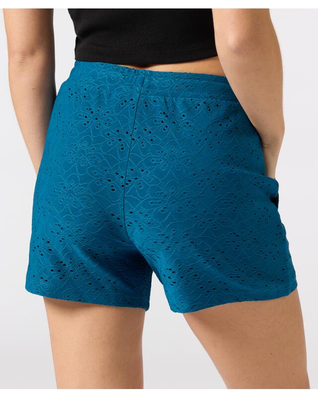 شورت بتطريز مثقب للنساء، أزرق بترولي (KiK Shorts mit Lochstickereien (petrol)) — KiK, منتج ألماني أصلي في المغرب
