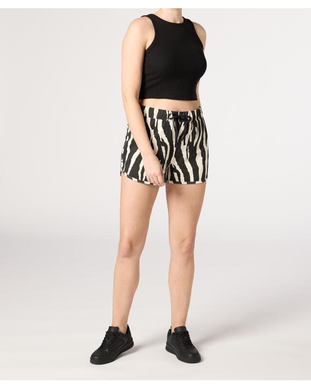 Short à motif zèbre femme, noir imprimé (KiK Shorts mit Zebramuster (schwarz bedruckt)) — KiK, produit allemand authentique au Maroc
