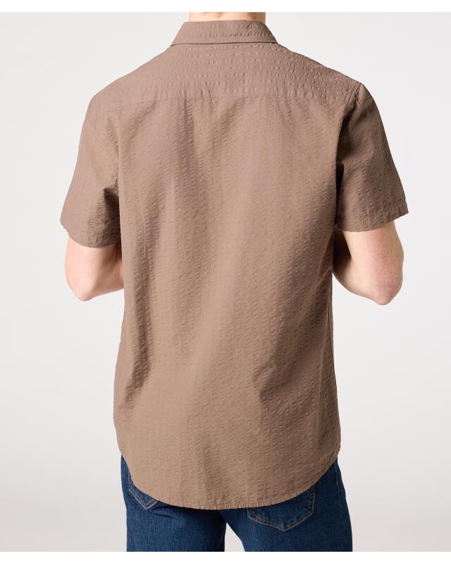 Chemise en seersucker homme, marron clair (KiK Seersucker-Hemd (hellbraun)) — KiK, produit allemand authentique au Maroc
