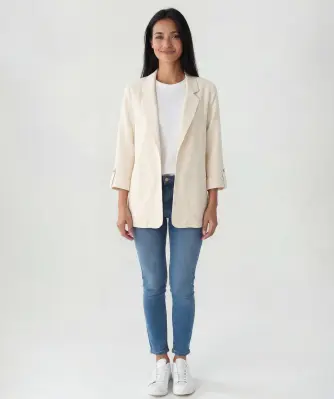 Blazer met linnen gehalte