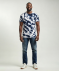 T-Shirt mit Batikmuster dunkelblau