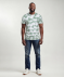 T-Shirt mit Batikmuster petrol