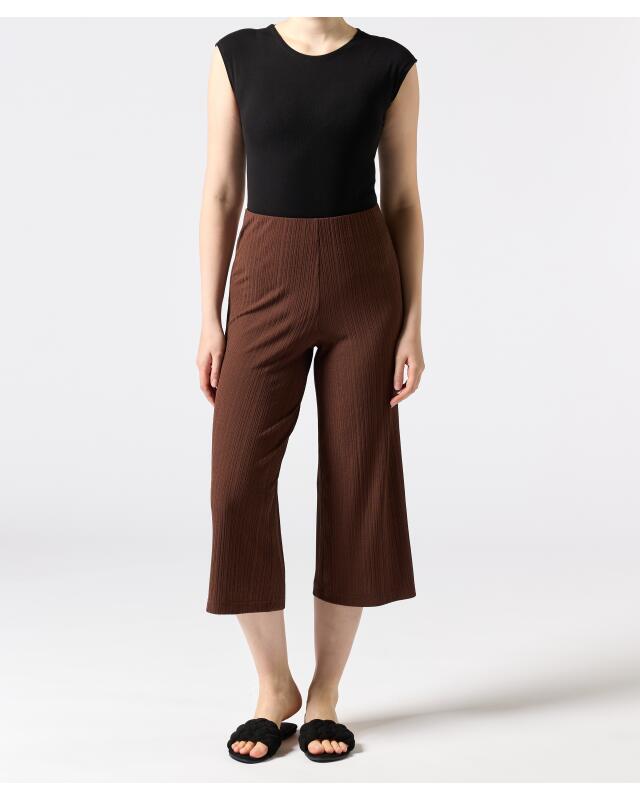 Culottes with textured stripes for women, brown — KiK, authentic German product in Morocco