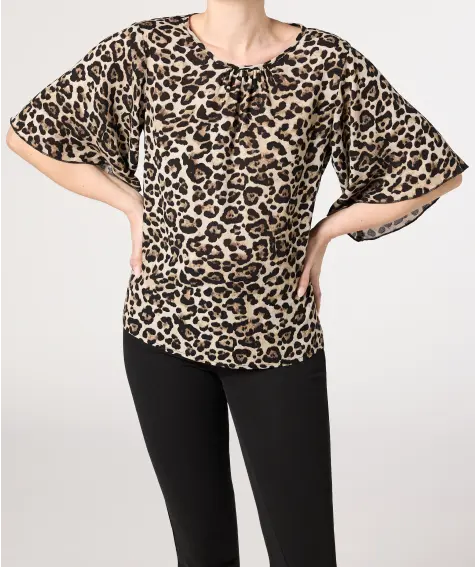 Blouse met luipaardprint