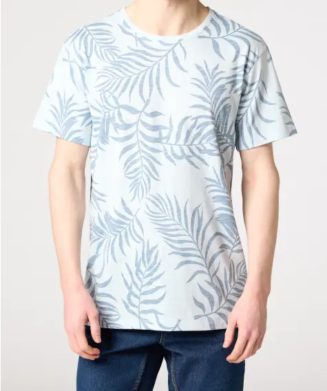 T-Shirt mit Palmenblättern