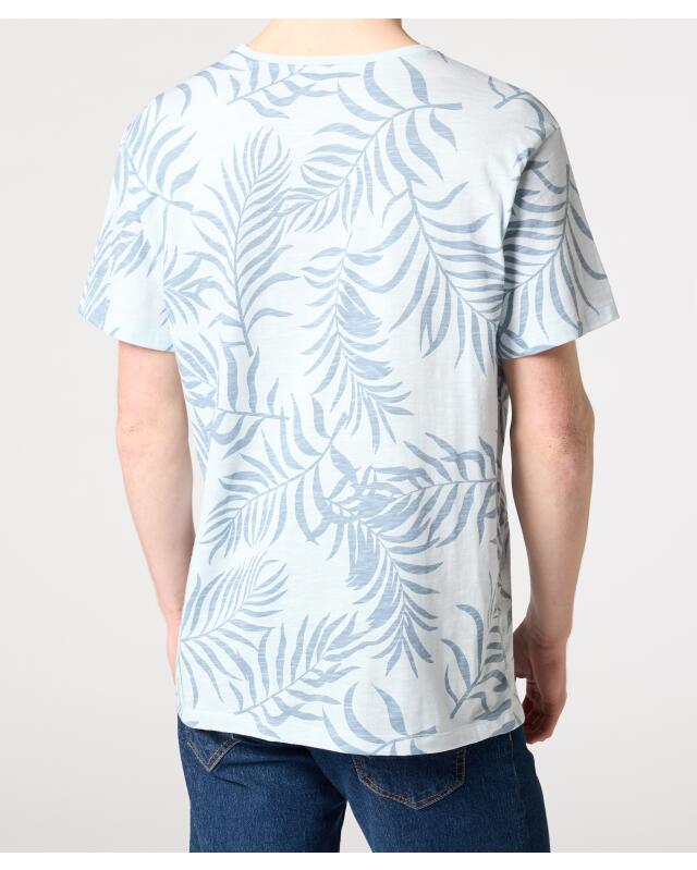 T-shirt à feuilles de palmier homme, bleu clair (KiK T-Shirt mit Palmenblättern (hellblau)) — KiK, produit allemand authentique au Maroc