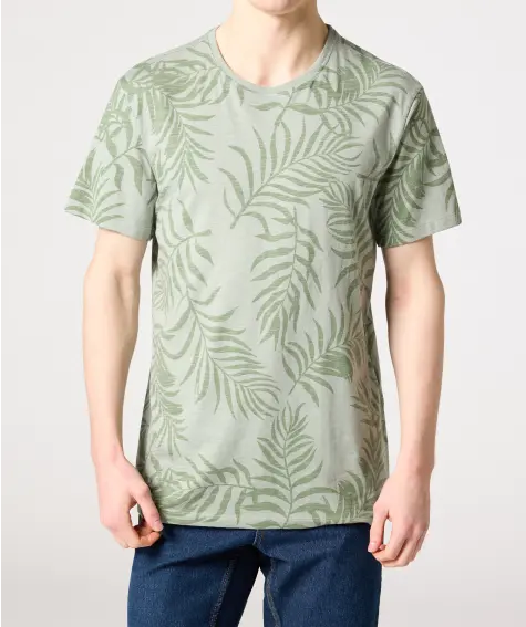 T-Shirt mit Palmenblättern