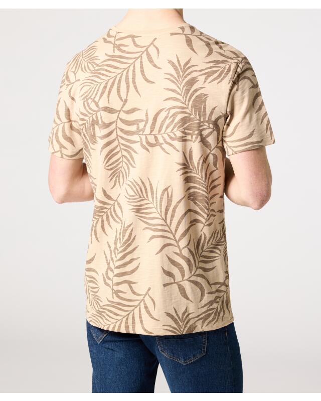 T-shirt à feuilles de palmier homme, écru (KiK T-Shirt mit Palmenblättern (naturfarben)) — KiK, produit allemand authentique au Maroc