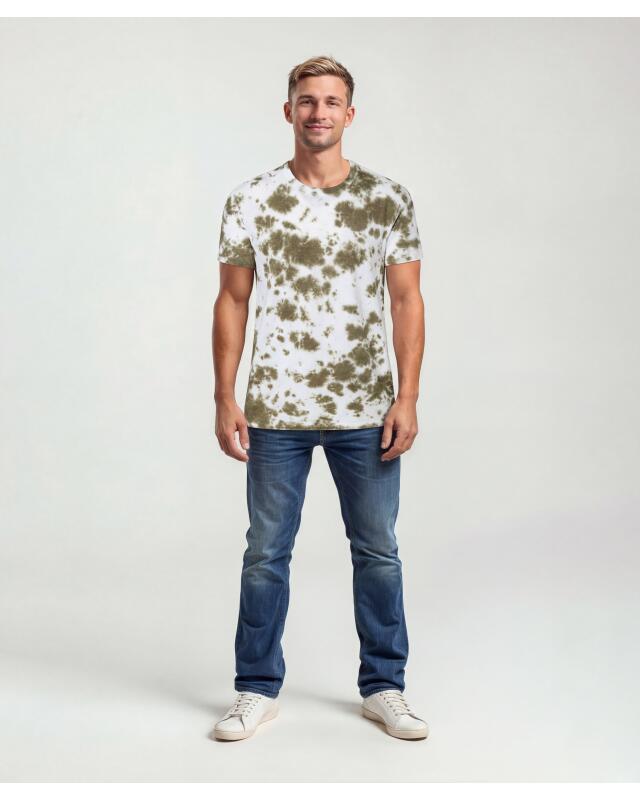 T-shirt batik homme, kaki (KiK Batik T-Shirt (Khaki)) — KiK, produit allemand authentique au Maroc