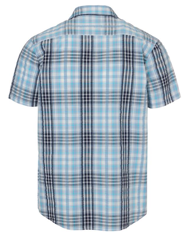 Chemise en seersucker à boutonnage homme, bleu à carreaux (KiK Seersucker-Hemd mit Knopfleiste (blau kariert)) — KiK, produit allemand authentique au Maroc