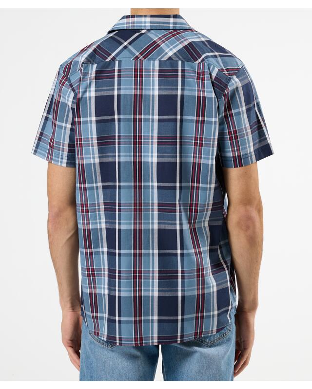 Chemise à carreaux manches courtes homme, bleu à carreaux (KiK Karohemd Kurzarm (blau kariert)) — KiK, produit allemand authentique au Maroc