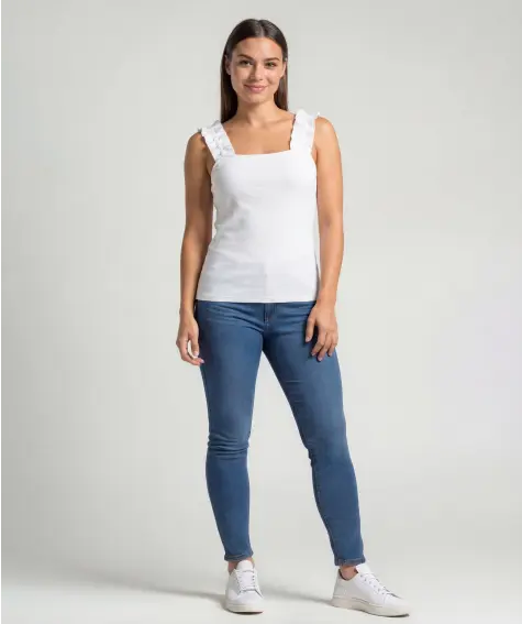 Top mit Volant-Ärmeln