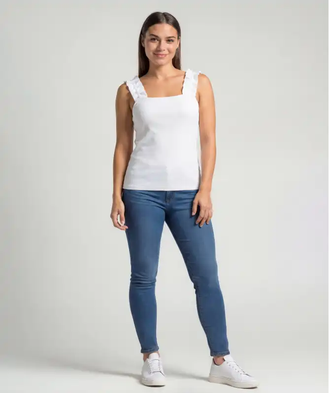 Top mit Volant-Ärmeln