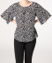 Bluse mit Halbarm weiß bedruckt