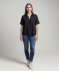 Viscose blouse met korte mouwen zwart