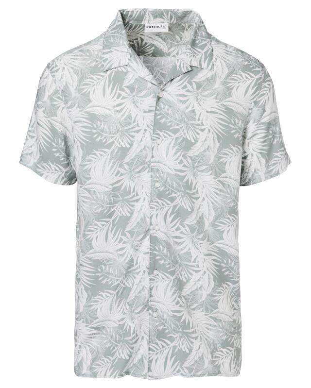 Chemise décontractée en viscose homme, vert clair à motifs (KiK Legeres Hemd aus Viskose (hellgrün gemustert)) — KiK, produit allemand authentique au Maroc