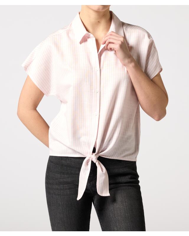 Semi-sheer striped blouse with batwing sleeves for women, hot pink striped — KiK, authentic German product in Morocco