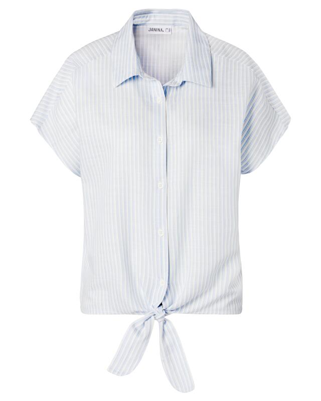 Slightly sheer striped blouse for women, light blue striped (KiK Leicht transparente Streifenbluse (hellblau gestreift)) — KiK, authentic German product in Morocco
