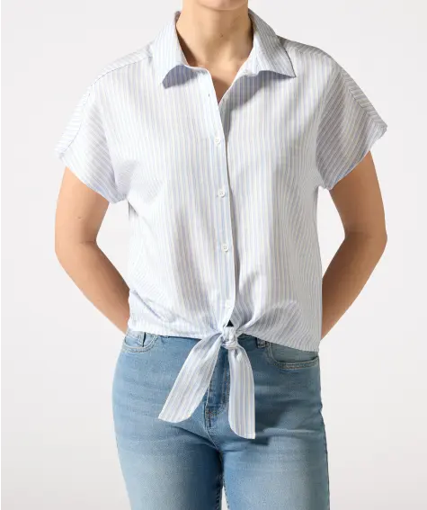 Leicht transparente Streifenbluse