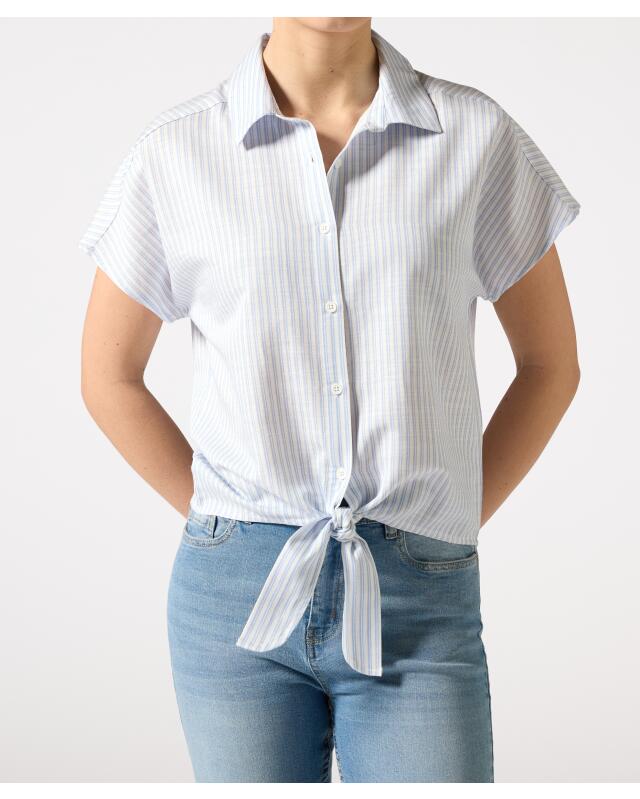 Slightly sheer striped blouse for women, light blue striped — KiK, authentic German product in Morocco