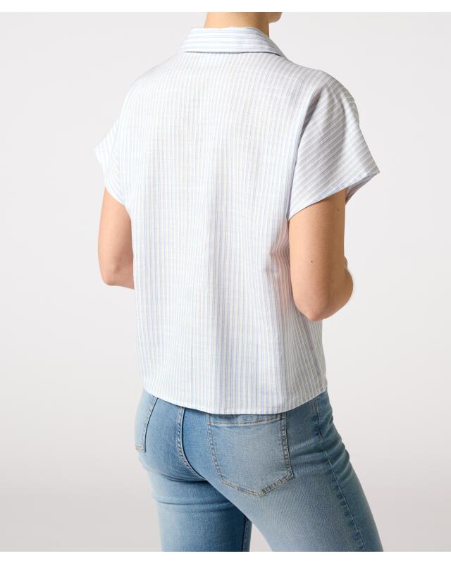 Slightly sheer striped blouse for women, light blue striped (KiK Leicht transparente Streifenbluse (hellblau gestreift)) — KiK, authentic German product in Morocco