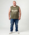 Tanktop met opdruk op de voorkant kaki