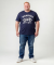 T-shirt met print op voorzijde donkerblauw