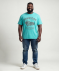 T-shirt met print op voorzijde turquoise