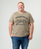 T-shirt met print op voorzijde kaki