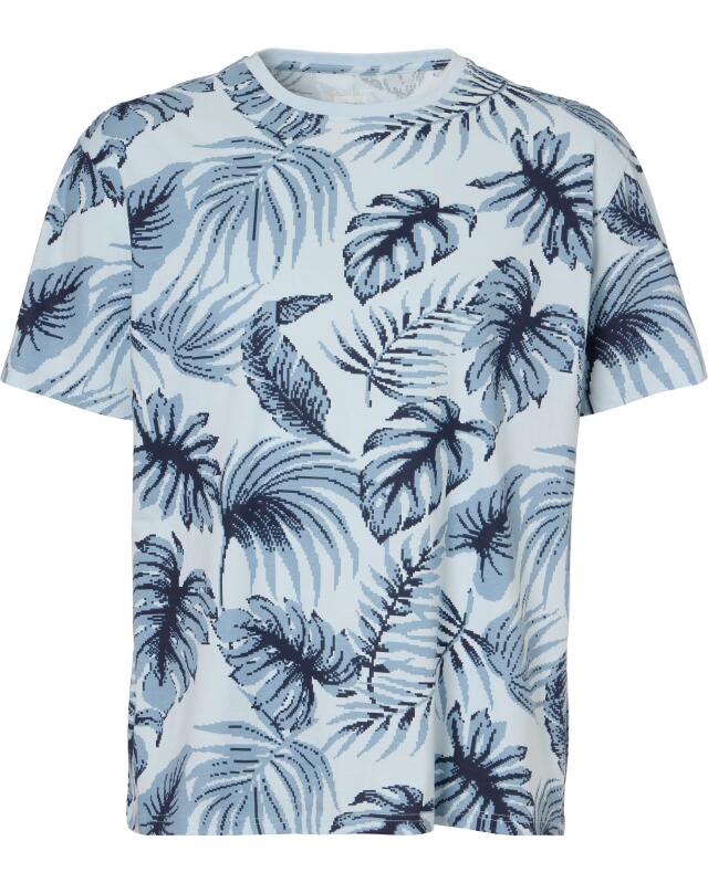Cotton T-shirt for men, blue printed (KiK T-Shirt aus Baumwolle (blau bedruckt)) — KiK, authentic German product in Morocco