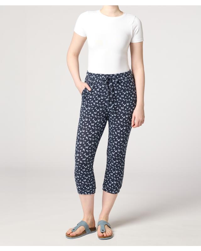 Floral trousers for women, floral print (KiK Hose Blumenmuster (Blumendruck)) — KiK, authentic German product in Morocco